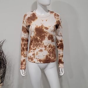 NWOT Mate The Label Ginger Tie Dye Crewneck Thermal Top